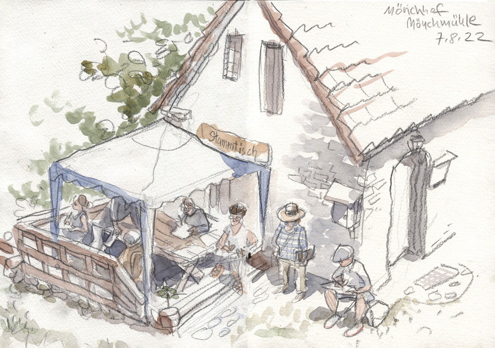 Urban Sketchers Berlin – Treffen in der Mönchmühle